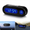 Compact Digital Car Clock - Luminous with LCD Backlight - Thermometer, Time Display, Car Interior Accessory - QEYN 3