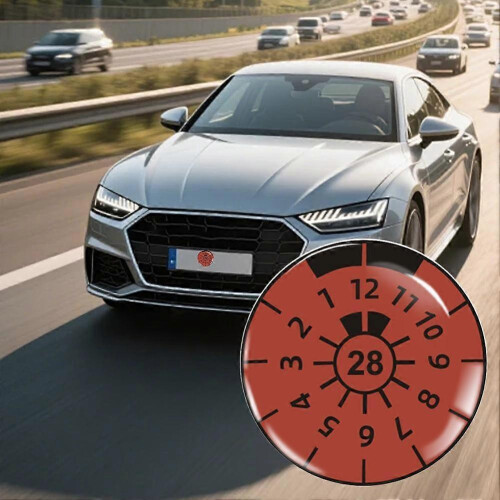 (blue 26) German License Plate Emission And Inspection Sticker Set 2
