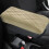 (Beige) Small Car Armrest Box Height Increasing Pad Universal Type 1