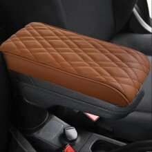 (Brown) Small Car Armrest Box Height Increasing Pad Universal Type