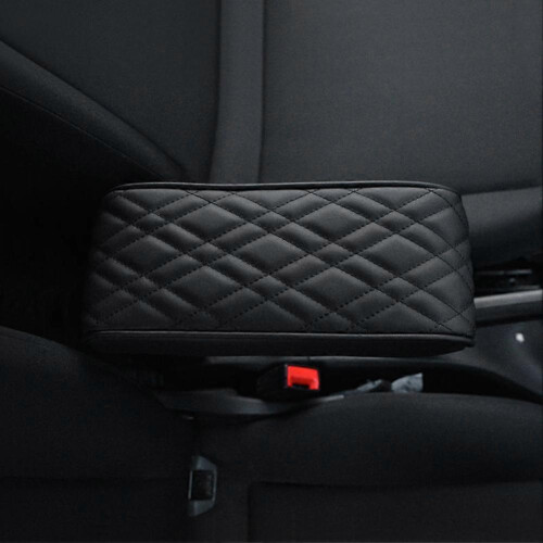 (Black) Small Car Armrest Box Height Increasing Pad Universal Type 2
