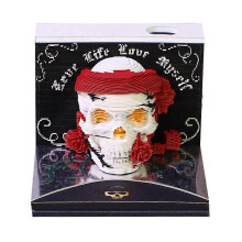 (Black) 2026 Skull Paper Sculpture Calendar 3D Art Calendar Creative Desktop Ornaments