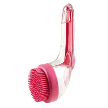 (Red Fine Brush Head) Pet Bath Brush, Dog Scrubber for Bath Dog Grooming Massage Brush