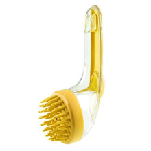 (Yellow Thick Brush Head) Pet Bath Brush, Dog Scrubber for Bath Dog Grooming Massage Brush