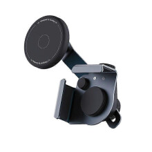 (With magnetic, Black) Aluminum Alloy Car Phone Holder Bracket Adjustable Multi-Angle Clasp Style