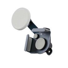 (With magnetic, Gray) Aluminum Alloy Car Phone Holder Bracket Adjustable Multi-Angle Clasp Style