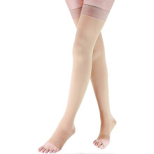 Medisinske kompresjonsstrømper for åreknuter, 20–30 mmHg lårhøyde (khaki Open Toe-S)