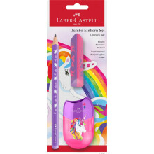 Faber Castell Jumbo Set Pencil, Sharpener, Eraser Unicorn