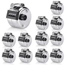 12er-Packung Metall-Handzähler, 4-stellige Rundenzähler, manueller mechanischer Klickzähler