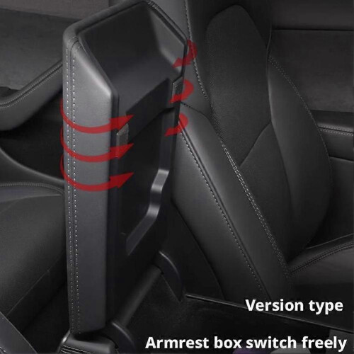 (Black White lines) Soft Case Car Center Console Arm Rest Lid Auto Central For Tesla Model 1