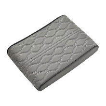 (C) Wave Embroider PU Leather Car Armrest Mat Center Console Arm Rest Protection