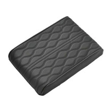 (A) Wave Embroider PU Leather Car Armrest Mat Center Console Arm Rest Protection