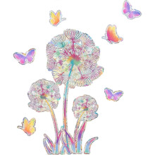 Dandelion Suncatcher Window Sticker Rainbow Prism Glass Sticker Anti Collision Birds Static Stickers Sun Catcher Static Window Sticker Non Adhesive St