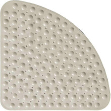(Elfenbein) Eckduschmatte aus Gummi, rutschfest, antibakteriell, mit Saugnapf für Dusche oder Badewanne, rutschfeste Badewannenmatte, 54 x 5