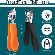 Wide Jaw Opening Anti-Splash Slanted Nail Clipper No Splash Nail Trimmer for Men,Slanted Nail Clippers, Ingrown Nail Clippers Wide Jaw Slanted Toenail