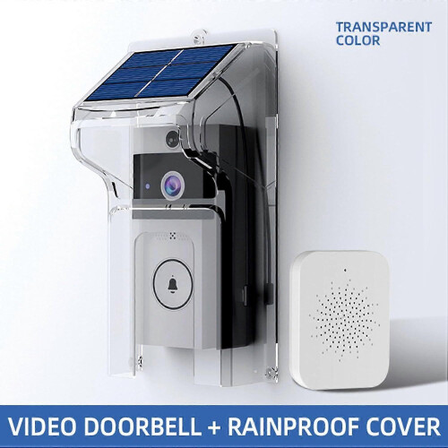 Rain cover for doorbell with solar panel 2