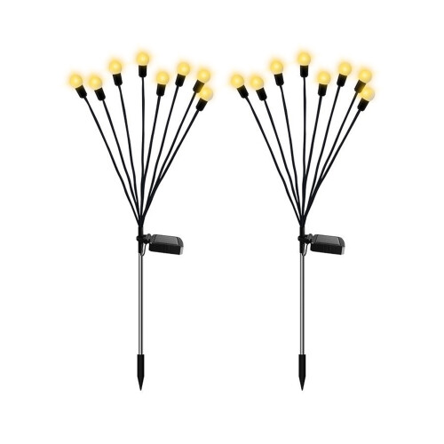 Ηλιακά φώτα κήπου 65cm θερμά LED PVC & ανοξείδωτο ατσάλι
