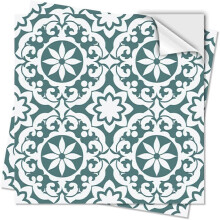 20 Pack Vinyl Wall Tile Transfer Stickers for Bathroom, Kitchen, Stove Splashback - Moroccan Green - 15cm