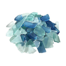 (Blue) Sea Glass For Crafts Seaglass Pieces Decor Flat Frosted Sea Blue White Green
