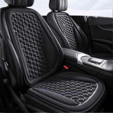 (Black) Car Seat Cover Summer 3D Breathable Ice Silk Car Seat Cushion Convex Design