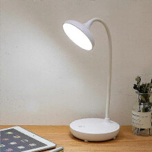 (Hvit) Nattbordslampe, 27 cm bøyelig berøringskontroll, 3600 mAh lang batterilevetid