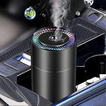 Essential oil diffuser for car, humidifier, aromatherapy, cool mist, portable, USB, colorful, for car, home, bedroom, office (black)