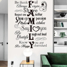 Runtoo Family Saying Wall Art Stickers Inspirational Quotes Wall Decals Living Room Bedroom Home Decor.