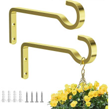 6 Inch 2 Pack Heavy Duty Outdoor Plant Hangers for Hanging Baskets, Iron Plant Brackets, Metal Plant Wall Hooks for Lantern, Bird Feeder, Wind Chimes,