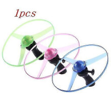 1pcs Funny Spinning Flyer Luminous Flying Toys Led Light Handle Flash Flying Flywheel for Kids Outdoor Game Tools Random Color