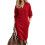 Damen-Pulloverkleid, einfarbig, Knopfleiste vorne,-Rot XL 1