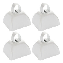 Pack of 4 Professional Cowbell Metal Cheering Bells-White