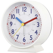 Silent bedside alarm clock without ticking, silent and luminous clock, phosphorescent analog clock for desk (white)