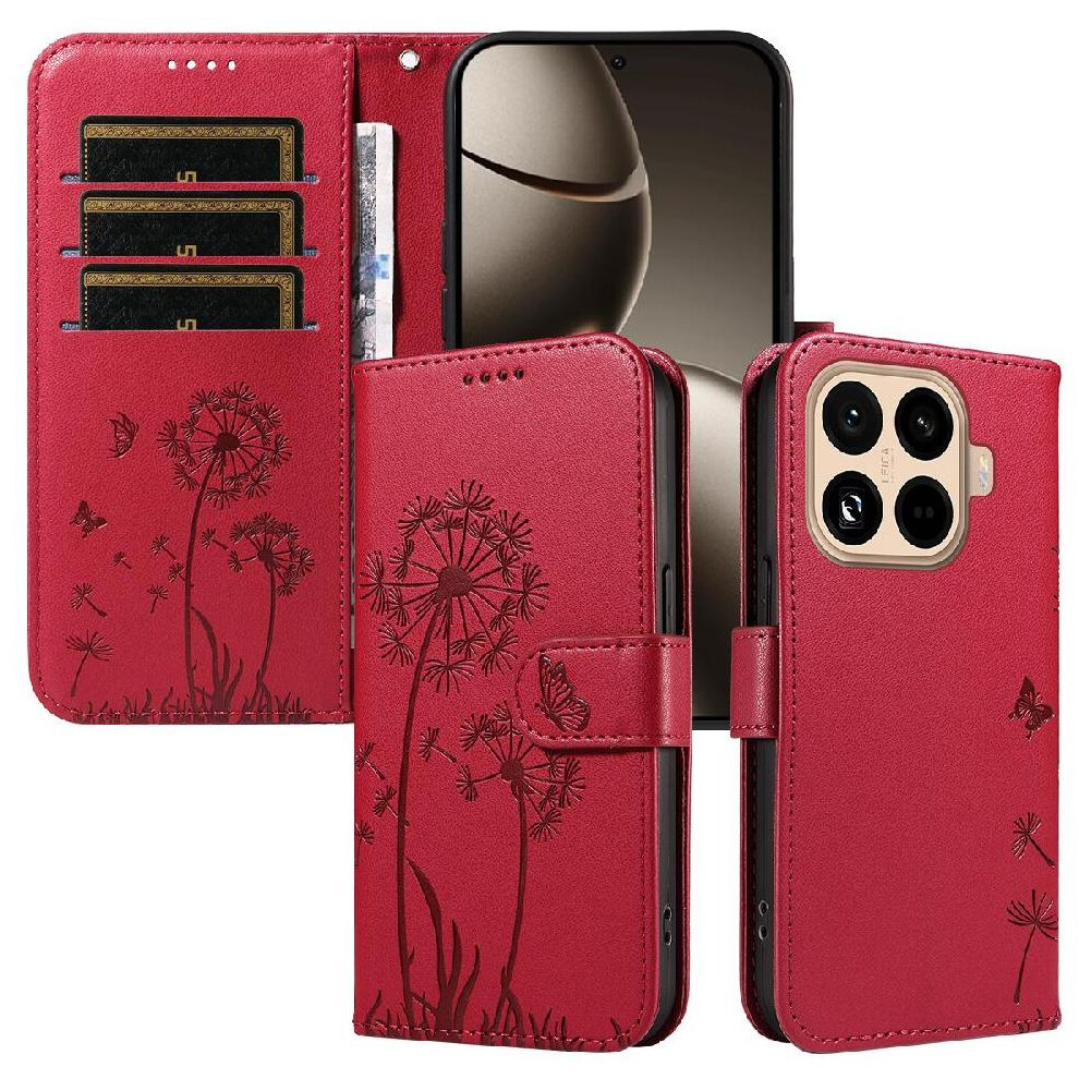 Photos - Case Compatible with Xiaomi 15T Pro Flip  Stylish And Protective with Card Slots And Wrist Strap Dandelion Print Leather Phon
