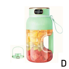 (Green Single cup double lid) Portable Juicer Multifunctional Portable Juicer Cup with Digital Display