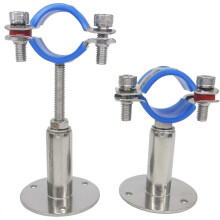 Set of 2 height-adjustable pipe clamps - wall/ceiling mounting - for 32 mm to 34 mm pipes - robust pipe support - with mounting hardware