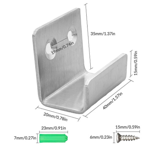 Ceramic Tile Display Hooks, Stainless Steel Flat J Hooks,Heavy Duty Wall Mounted Strong Hook, Garage System 2