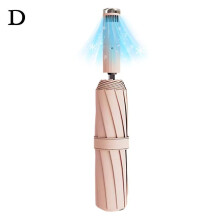 (pink) USB Chargeable Foldable Umbrella with Fan Beach Portable UV Umbrella