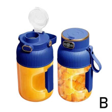 (Blue Two cups two caps) Portable Juicer Multifunctional Portable Juicer Cup with Digital Display