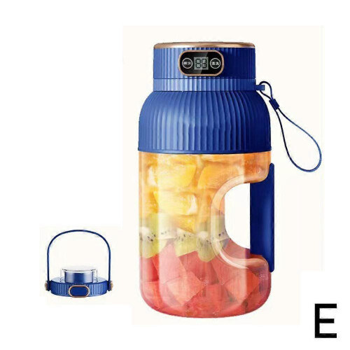(Blue Single cup double lid) Portable Juicer Multifunctional Portable Juicer Cup with Digital Display