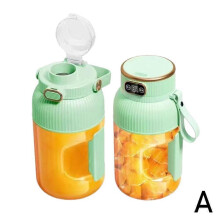 (Green Two cups two caps) Portable Juicer Multifunctional Portable Juicer Cup with Digital Display