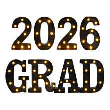 DIY-Abschlussparty-Zubehör 2026, leuchtender Buchstabe-Schwarz