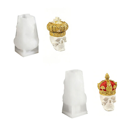Creative Crucifix King Crowned Skull Ornament Silicone Mold-A02 1