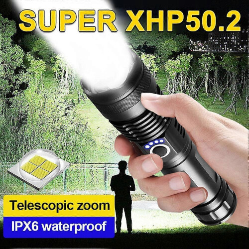 Rechargeable Flashlight,Handheld High Lumens Tactical Flashlight, Long Lasting 2