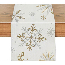 Christmas Table Runner, Christmas Table Runner Decoration for Home Interior Table, White Snowflake