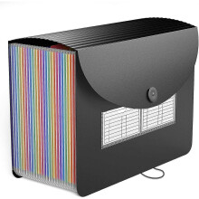24 Pockets A4 Folder Folder Storage Folder Plastic Folder Expandable Filing Accordion Organizer, Colored Tabs