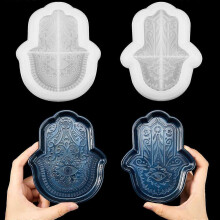 2 Pieces ,Silicone Resin Mold Set Epoxy Resin Hand Mold for Ashtray Soap Dish DIY Craft Art