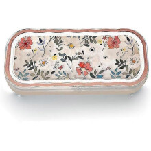 Clear hard-shell glasses case with pink flowers  Suitable for women and children  Can hold sunglasses, goggles, etc. Small, stylish, and portable glas