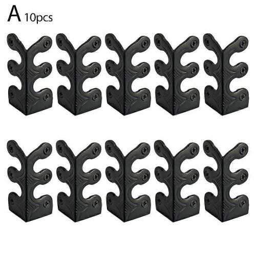 (Black) 10pc Skiffers Kickboard Corner Guards,Skirting Board Corner Guards,Brass Guards