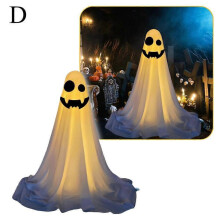 (D) Festival Lighted Ghost Sculpture Light Up Ghost Decor Garden Patio Yard Decor