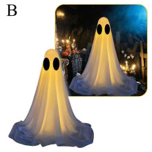 (B) Festival Lighted Ghost Sculpture Light Up Ghost Decor Garden Patio Yard Decor